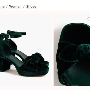 JCrew Velvet Bow Heels